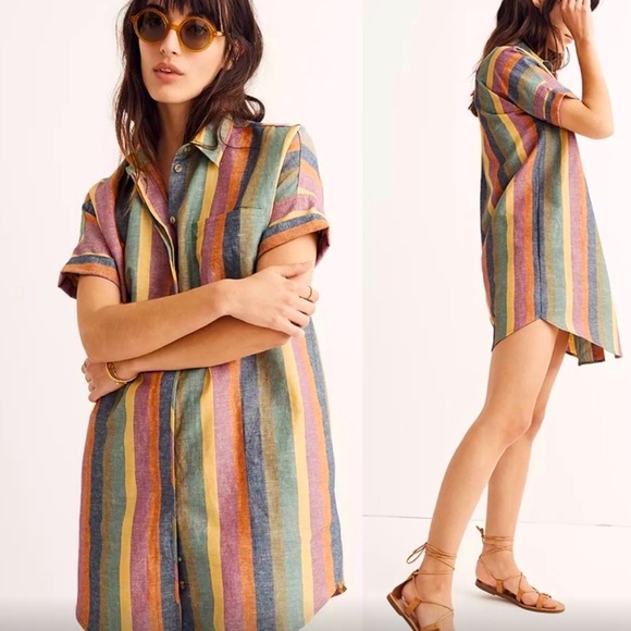 Madewell Dresses & Skirts - Madewell Stripe Courier Dress Women’s Small